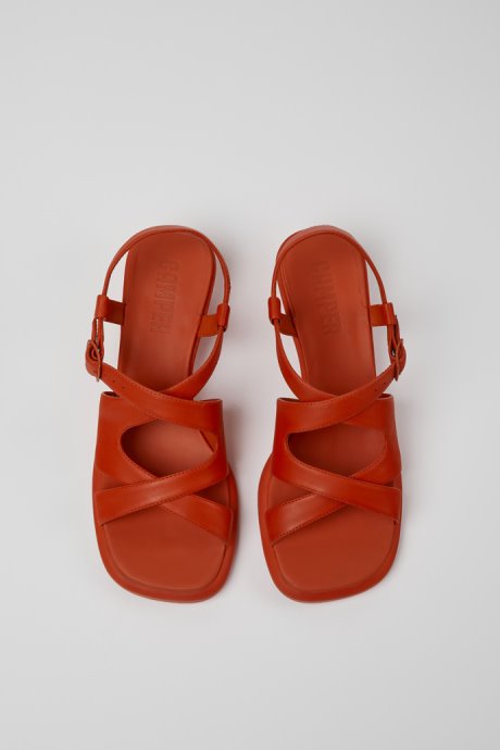 Camper Design Dina Red Leather Sandals For Women