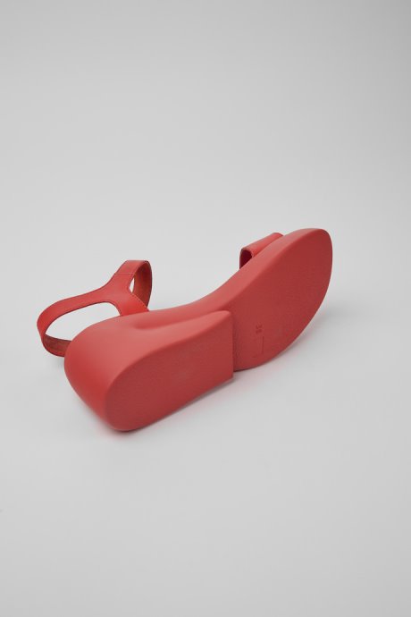 Camper Kaah Red Leather Sandals For Women New Arrivals