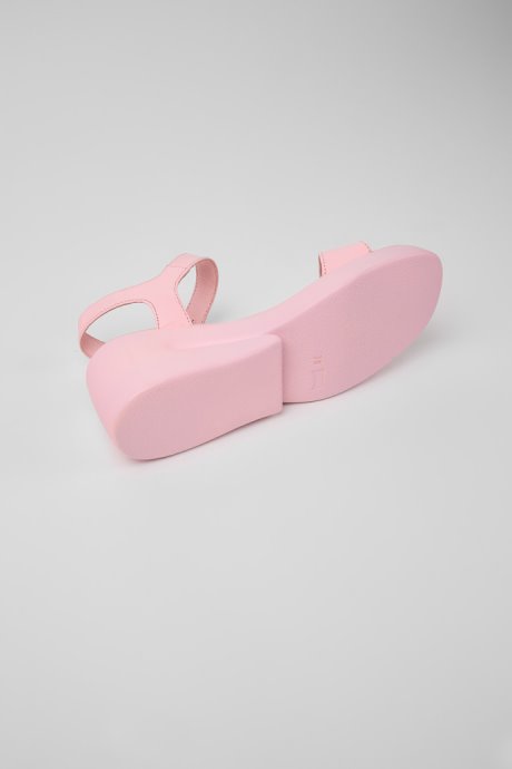 Camper Design Kaah Pink Leather Sandals For Women