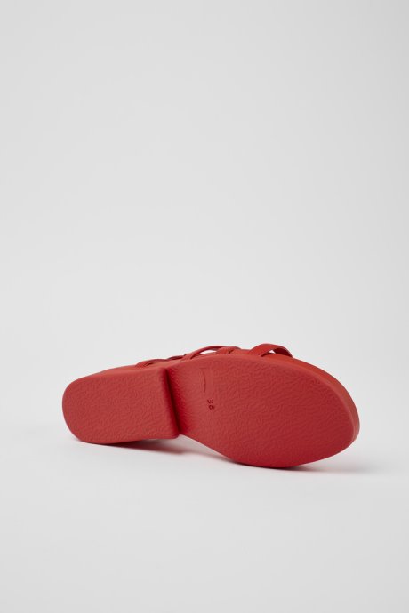 Minikaah Red Leather Sandals For Women Exclusive Camper