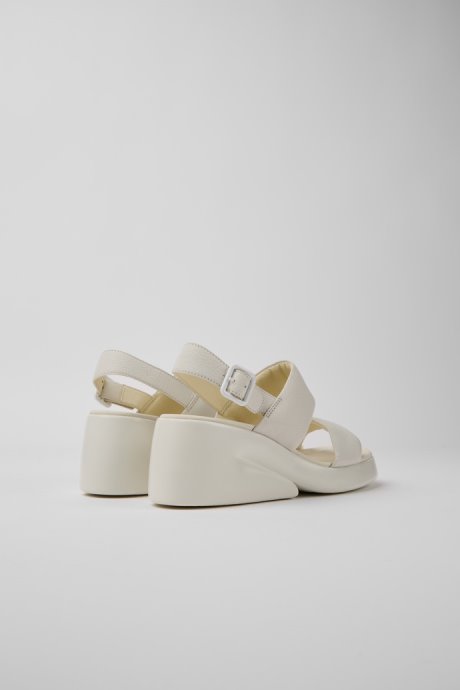Kaah White Leather Sandals For Women Exclusive Camper