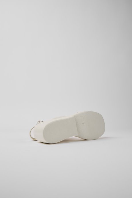 Kaah White Leather Sandals For Women Exclusive Camper