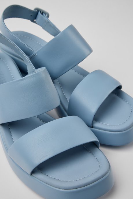 Camper Kaah Blue Leather Sandals For Women New Arrivals