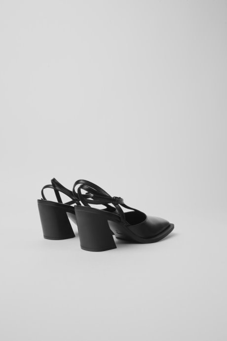 Camper Karole Black Leather T-Bar Shoes For Women New Arrivals