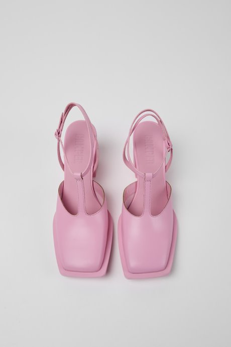 Exclusive Camper Karole Pink Leather T-Bar Shoes For Women