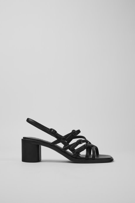 Meda Black Leather Sandals For Women Camper New Arrivals