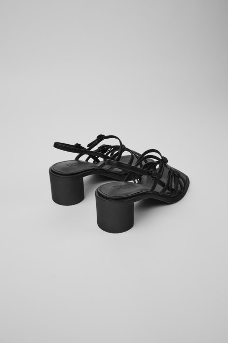 Meda Black Leather Sandals For Women Camper New Arrivals