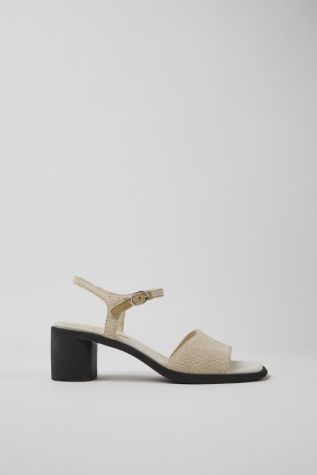 Meda Beige Recycled Hemp And Cotton Sandals For Women Exclusive Camper