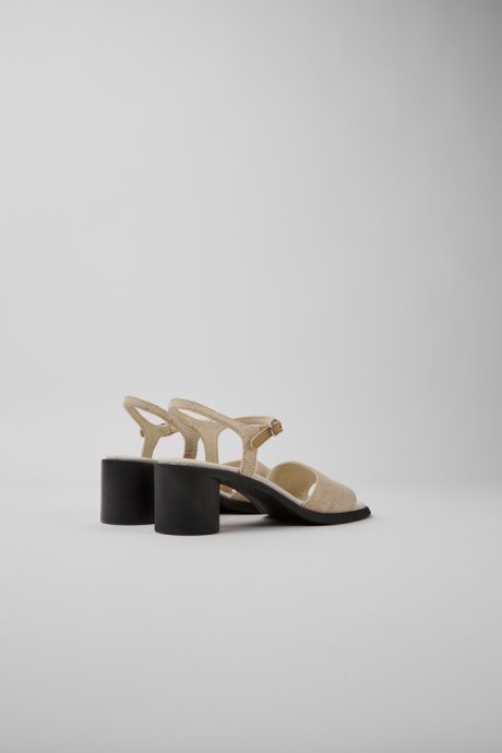 Meda Beige Recycled Hemp And Cotton Sandals For Women Exclusive Camper