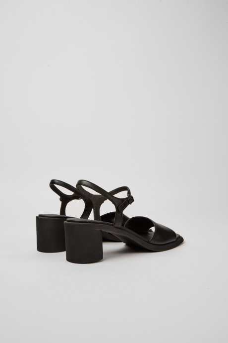 Camper Design Meda Black Leather Sandals For Women