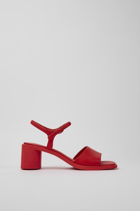 Meda Red Leather Sandals For Women Camper New Arrivals