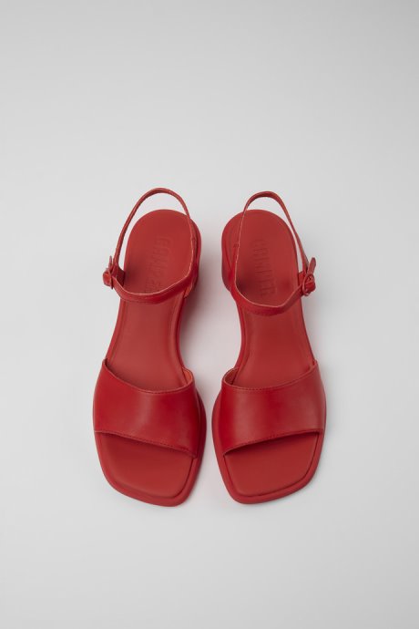 Meda Red Leather Sandals For Women Camper New Arrivals