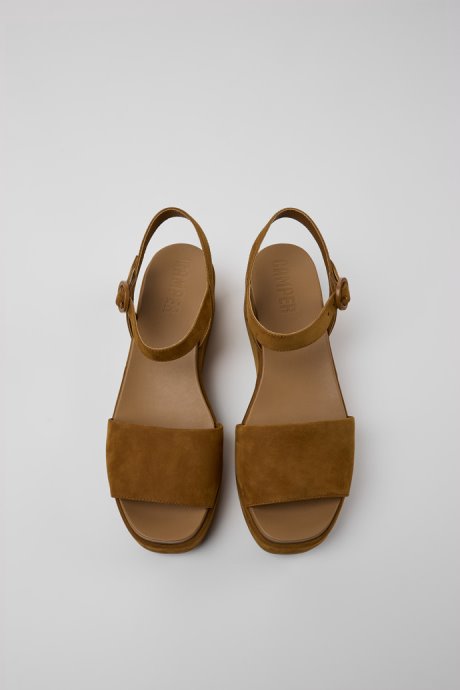 Camper Misia Brown Nubuck Sandals For Women New Arrivals