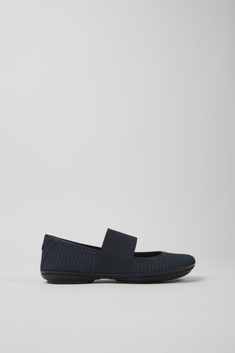 Right Blue Recycled Leather Ballerina Flats For Women Camper New Arrivals