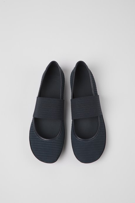 Right Blue Recycled Leather Ballerina Flats For Women Camper New Arrivals