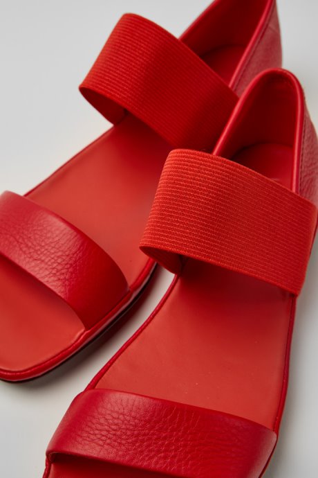 Right Red Leather Sandals For Women Exclusive Camper