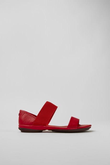 Right Red Leather Sandals For Women Exclusive Camper