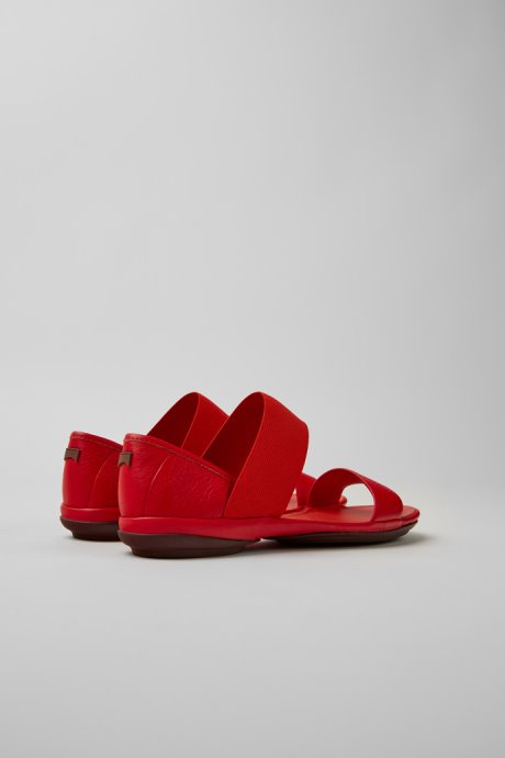 Right Red Leather Sandals For Women Exclusive Camper