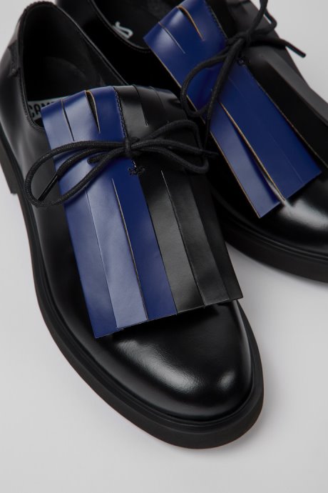 Twins Black And Blue Leather Shoes For Women Exclusive Camper
