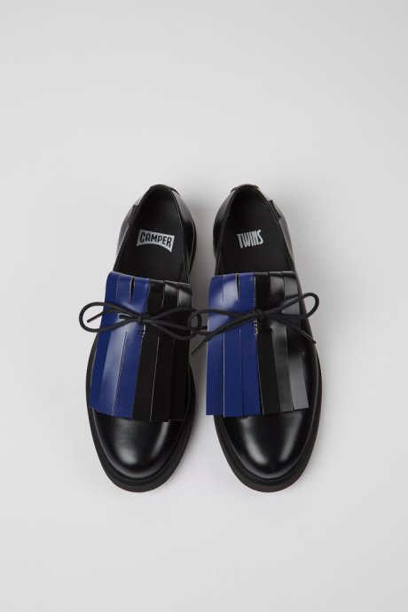 Twins Black And Blue Leather Shoes For Women Exclusive Camper