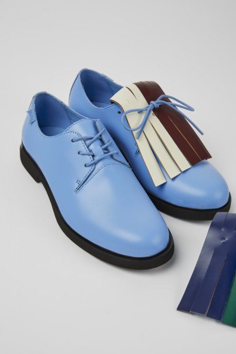 Twins Blue And Green Leather Shoes For Women Camper New Arrivals