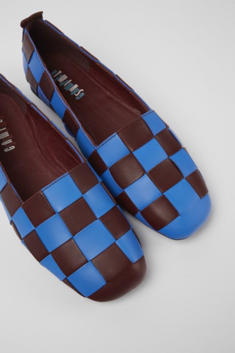 Twins Blue And Burgundy Leather Shoes For Women Exclusive Camper