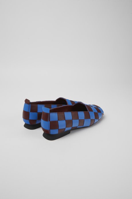 Twins Blue And Burgundy Leather Shoes For Women Exclusive Camper