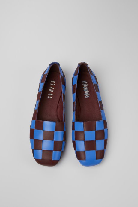 Twins Blue And Burgundy Leather Shoes For Women Exclusive Camper