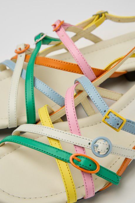 Twins Multicolored Leather Sandals For Women Exclusive Camper