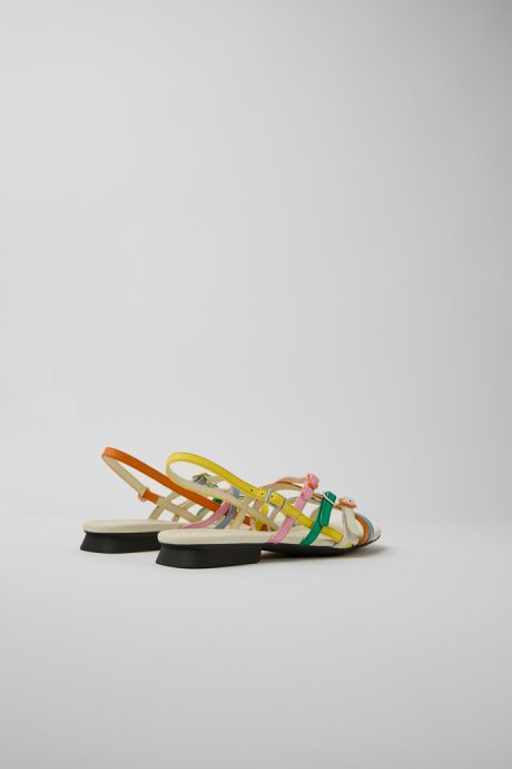 Twins Multicolored Leather Sandals For Women Exclusive Camper