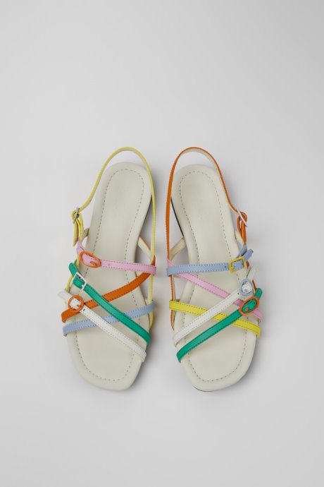 Twins Multicolored Leather Sandals For Women Exclusive Camper