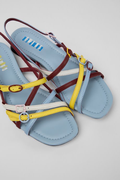 Design Twins Multicolored Leather Sandals For Women Camper