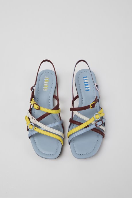 Design Twins Multicolored Leather Sandals For Women Camper
