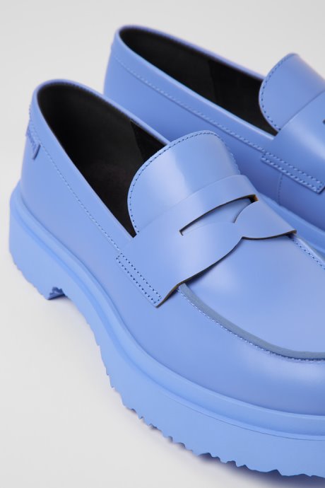 Walden Blue Leather Loafers For Women Exclusive Camper
