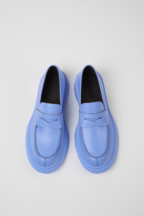 Walden Blue Leather Loafers For Women Exclusive Camper