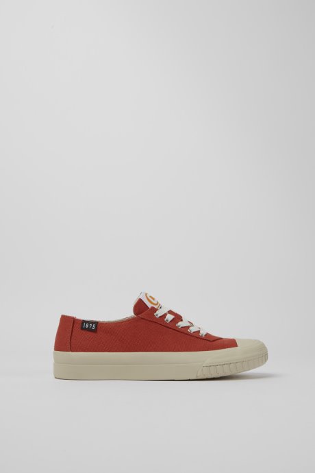 Camaleon Red Recycled Cotton Sneakers For Women Exclusive Camper