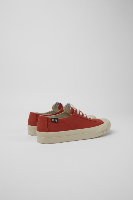 Camaleon Red Recycled Cotton Sneakers For Women Exclusive Camper