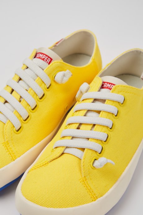 Exclusive Camper Peu Rambla Yellow Recycled Cotton Sneakers For Women