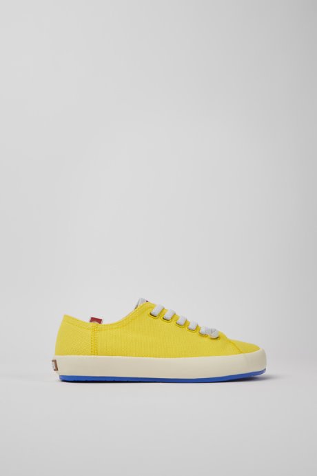 Exclusive Camper Peu Rambla Yellow Recycled Cotton Sneakers For Women