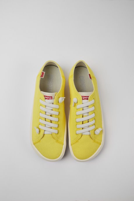 Exclusive Camper Peu Rambla Yellow Recycled Cotton Sneakers For Women