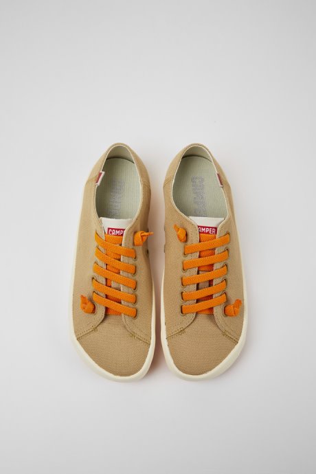 Design Peu Rambla Beige Recycled Cotton Sneakers For Women Camper