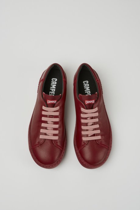 Exclusive Camper Peu Touring Burgundy Leather Sneakers For Women