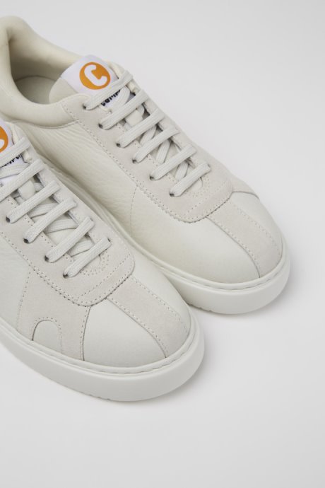 Camper Design Runner K21 White Non-Dyed Leather Sneakers For Women