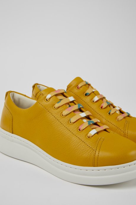 Runner Up Yellow Leather Sneakers For Women Camper New Arrivals
