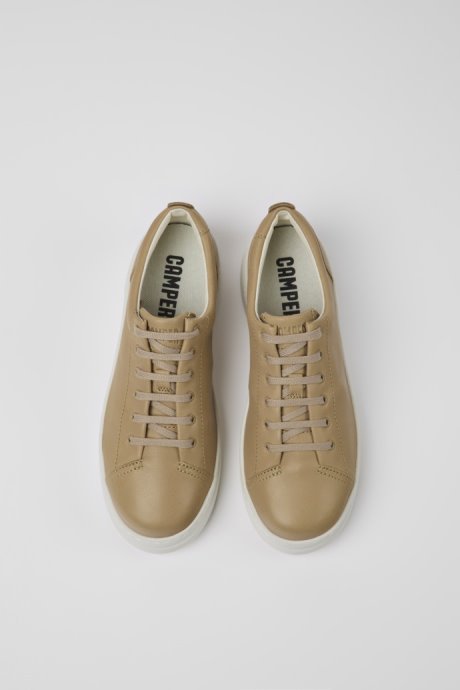 Camper Runner Up Beige Leather Sneakers For Women New Arrivals
