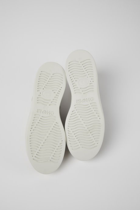 Camper Design Runner Up Gray Metallic Leather Sneakers For Women