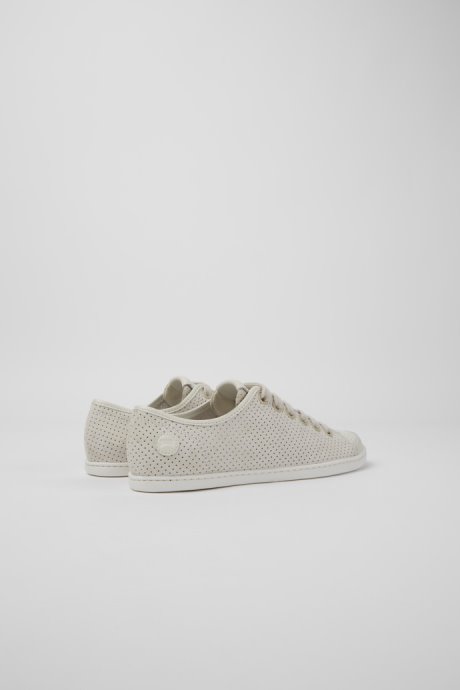 Camper Design Uno Beige And White Leather Sneakers For Women