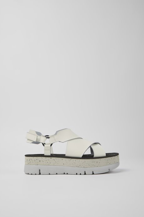 Exclusive Camper Oruga Up White Leather Sandals For Women
