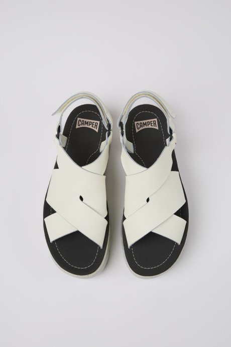 Exclusive Camper Oruga Up White Leather Sandals For Women