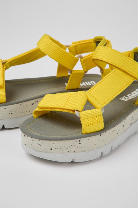 Design Oruga Up Yellow Recycled Pet Sandals For Women Camper